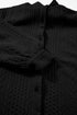 Cable Texture Button Front Puff Sleeve Shacket